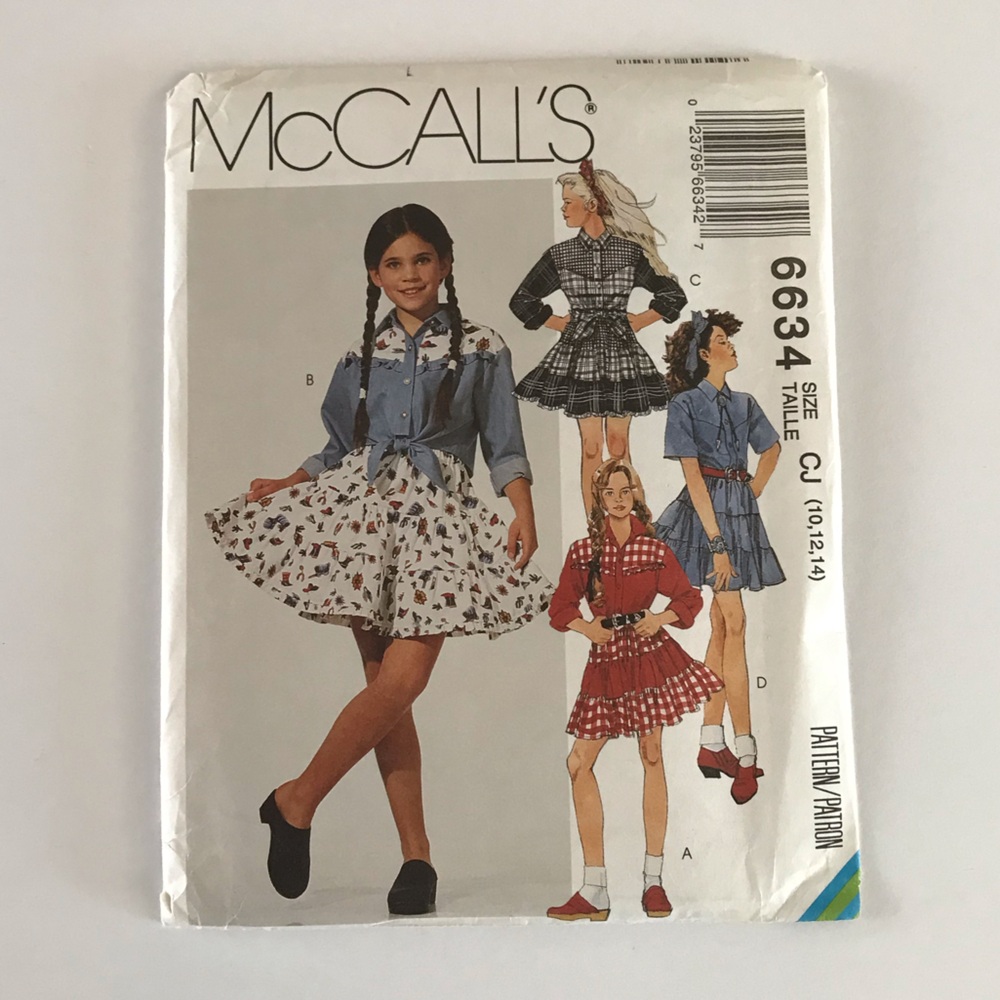 🧵3for12🧵 VTG McCall’s Pattern 6634 Child’s Shirt Skirt